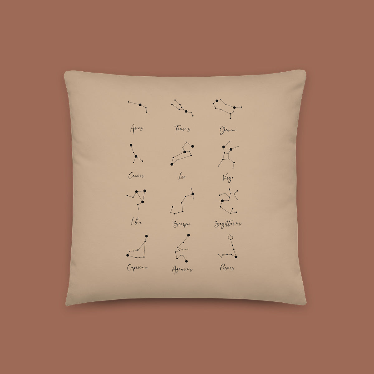 Coussin Constellation beige face arrière