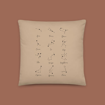 Coussin Constellation beige face arrière